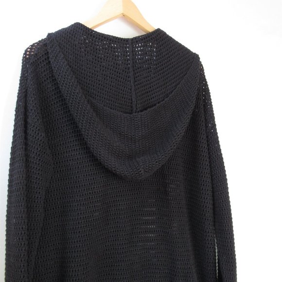 Hooded Crochet Knit Tunic With Fringe XXL 1X - Picture 3 of 4